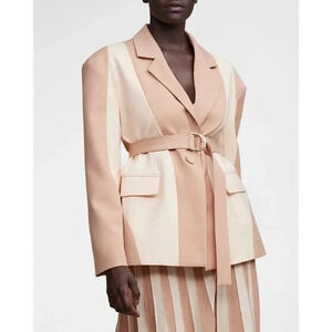 Acler Garcia Belted Colorblock Jacket Size 2, Oversized